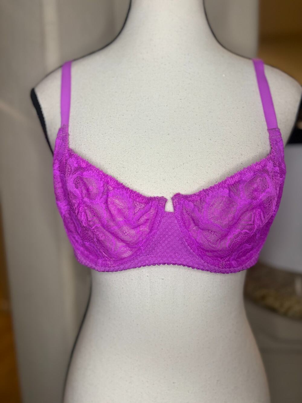 SAVAGE X FENTY Purple Lace Underwired Push up Bra Size 36B